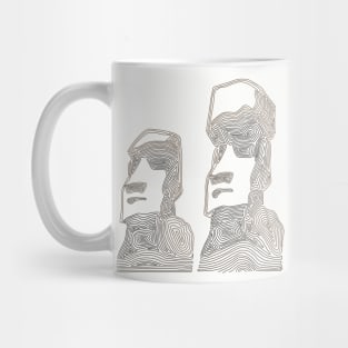 Mo'ai - Easter Island Monolith Heads (Brown Swirls) Mug